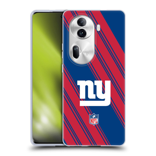 NFL New York Giants Artwork Stripes Soft Gel Case for OPPO Reno11 Pro