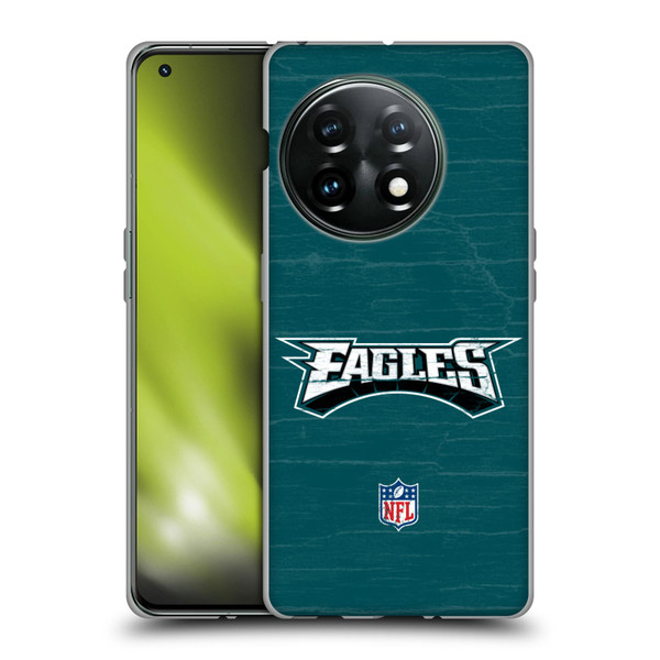 NFL Philadelphia Eagles Logo Distressed Look Soft Gel Case for OnePlus 11 5G