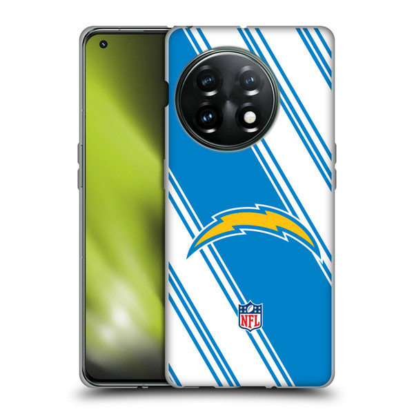 NFL Los Angeles Chargers Artwork Stripes Soft Gel Case for OnePlus 11 5G