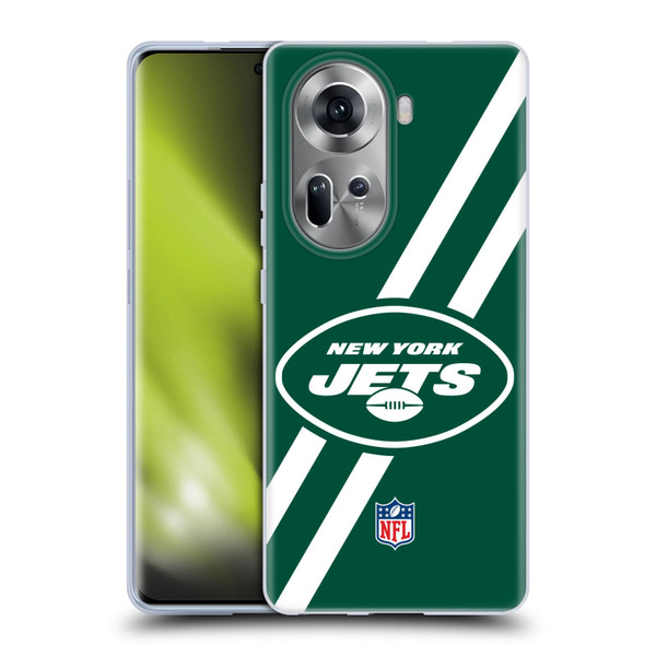 NFL New York Jets Logo Stripes Soft Gel Case for OPPO Reno11