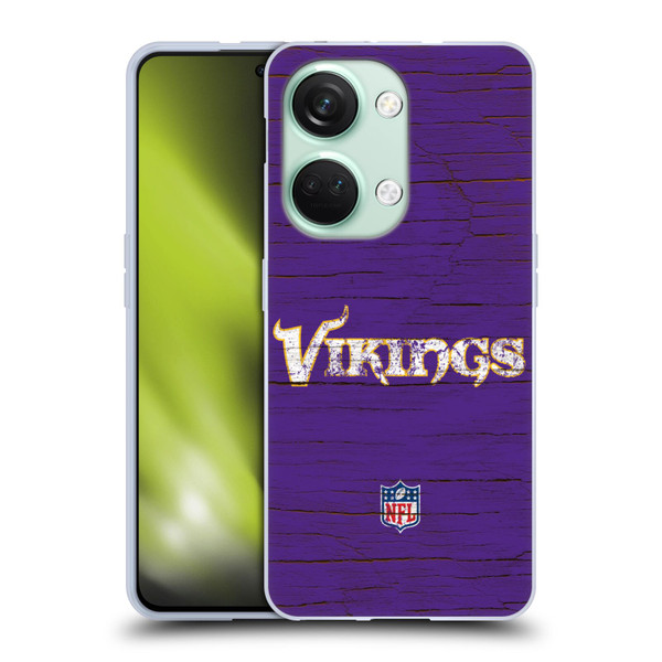 NFL Minnesota Vikings Logo Distressed Look Soft Gel Case for OnePlus Nord 3 5G
