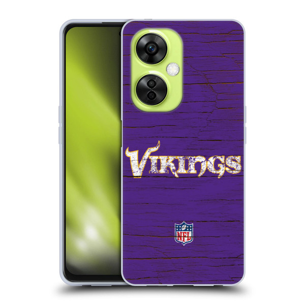 NFL Minnesota Vikings Logo Distressed Look Soft Gel Case for OnePlus Nord CE 3 Lite 5G