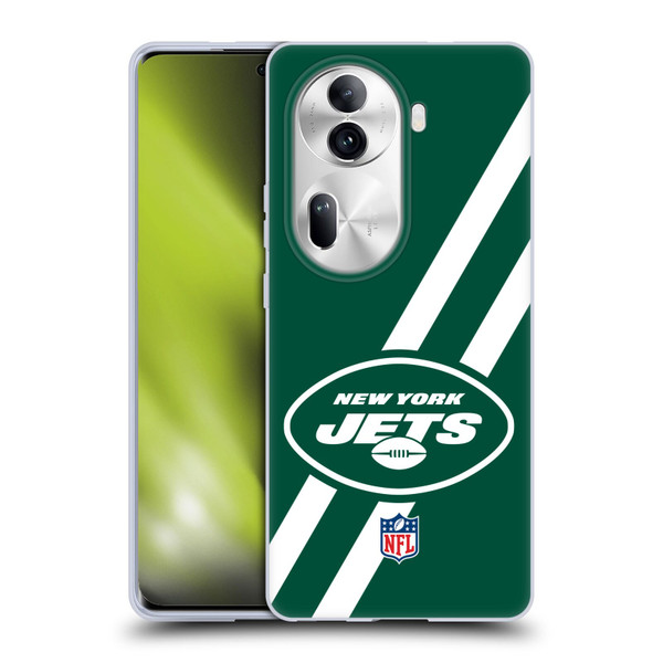 NFL New York Jets Logo Stripes Soft Gel Case for OPPO Reno11 Pro