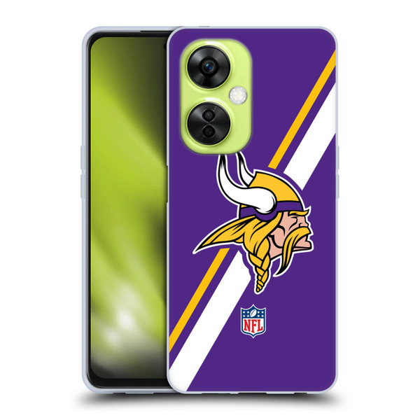 NFL Minnesota Vikings Logo Stripes Soft Gel Case for OnePlus Nord CE 3 Lite 5G