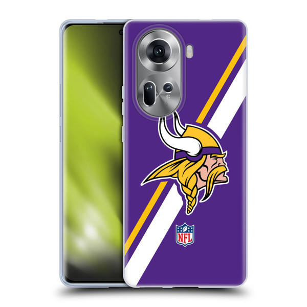 NFL Minnesota Vikings Logo Stripes Soft Gel Case for OPPO Reno11