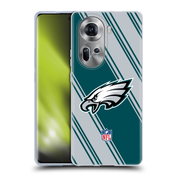 NFL Philadelphia Eagles Artwork Stripes Soft Gel Case for OPPO Reno11