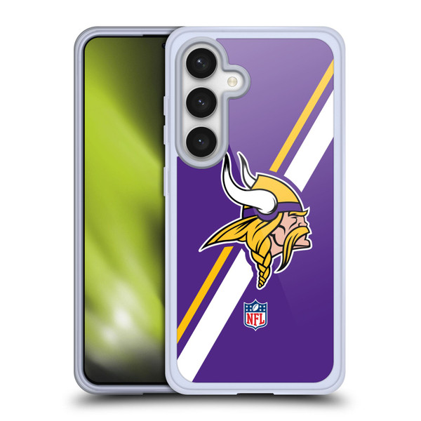 NFL Minnesota Vikings Logo Stripes Soft Gel Case for Samsung Galaxy S24 5G