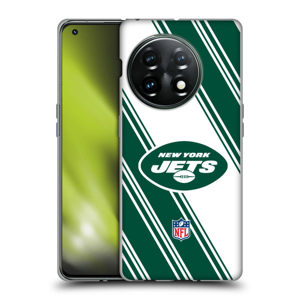 NFL New York Jets Artwork Stripes Soft Gel Case for OnePlus 11 5G