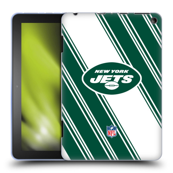NFL New York Jets Artwork Stripes Soft Gel Case for Amazon Fire HD 8/Fire HD 8 Plus 2020
