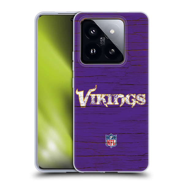 NFL Minnesota Vikings Logo Distressed Look Soft Gel Case for Xiaomi 14 Pro