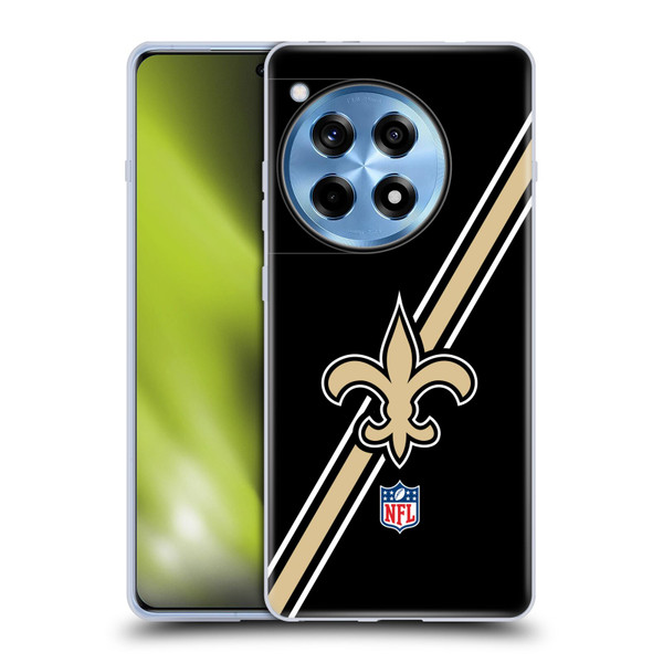 NFL New Orleans Saints Logo Stripes Soft Gel Case for OnePlus 12R
