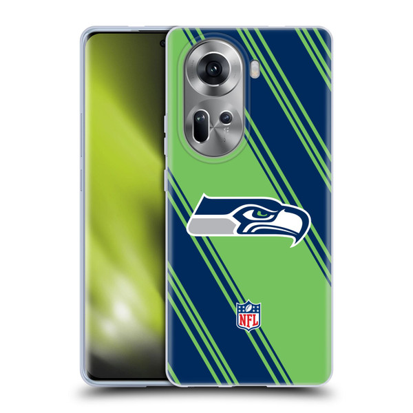 NFL Seattle Seahawks Artwork Stripes Soft Gel Case for OPPO Reno11