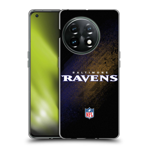 NFL Baltimore Ravens Logo Blur Soft Gel Case for OnePlus 11 5G