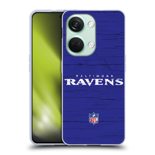 NFL Baltimore Ravens Logo Distressed Look Soft Gel Case for OnePlus Nord 3 5G