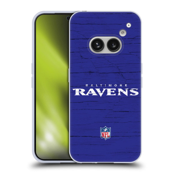 NFL Baltimore Ravens Logo Distressed Look Soft Gel Case for Nothing Phone (2a)