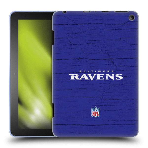 NFL Baltimore Ravens Logo Distressed Look Soft Gel Case for Amazon Fire HD 8/Fire HD 8 Plus 2020