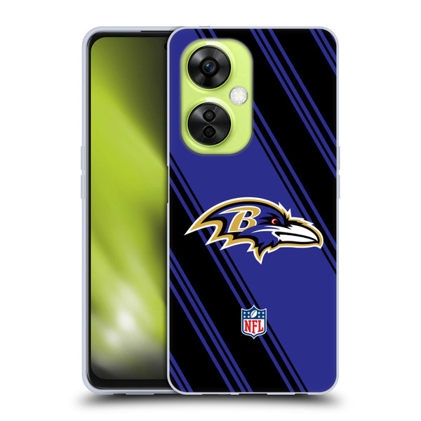 NFL Baltimore Ravens Artwork Stripes Soft Gel Case for OnePlus Nord CE 3 Lite 5G