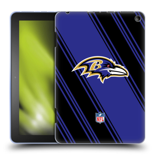 NFL Baltimore Ravens Artwork Stripes Soft Gel Case for Amazon Fire HD 8/Fire HD 8 Plus 2020