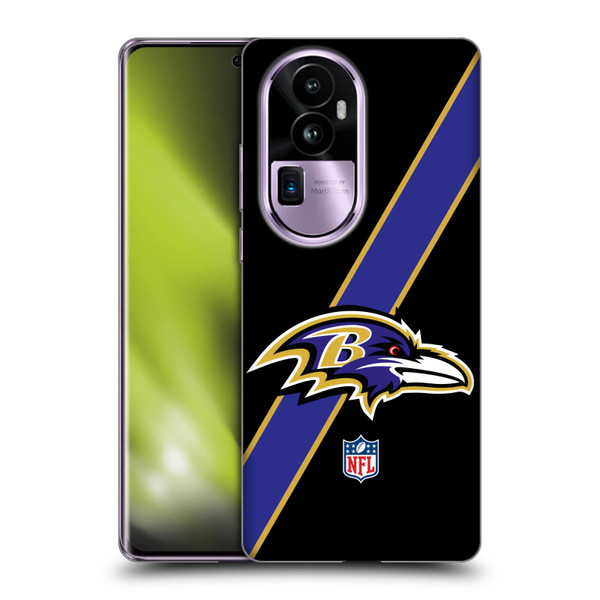 NFL Baltimore Ravens Logo Stripes Soft Gel Case for OPPO Reno10 Pro+