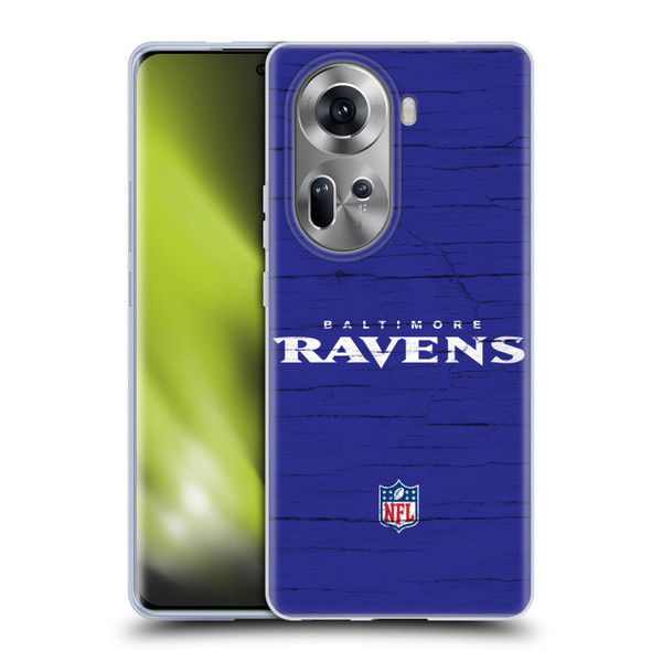 NFL Baltimore Ravens Logo Distressed Look Soft Gel Case for OPPO Reno11