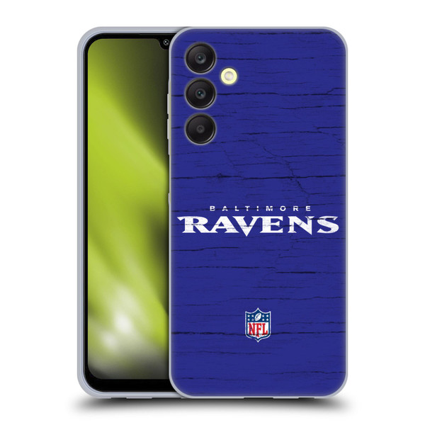 NFL Baltimore Ravens Logo Distressed Look Soft Gel Case for Samsung Galaxy A25 5G