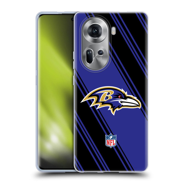 NFL Baltimore Ravens Artwork Stripes Soft Gel Case for OPPO Reno11