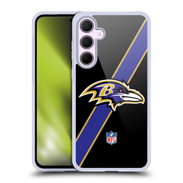 NFL Baltimore Ravens Logo Stripes Soft Gel Case for Samsung Galaxy A35 5G