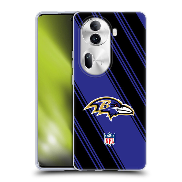 NFL Baltimore Ravens Artwork Stripes Soft Gel Case for OPPO Reno11 Pro