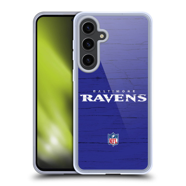NFL Baltimore Ravens Logo Distressed Look Soft Gel Case for Samsung Galaxy S24+ 5G