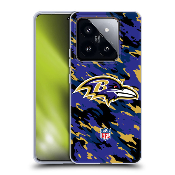 NFL Baltimore Ravens Logo Camou Soft Gel Case for Xiaomi 14 Pro