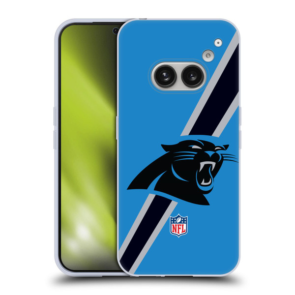 NFL Carolina Panthers Logo Stripes Soft Gel Case for Nothing Phone (2a)