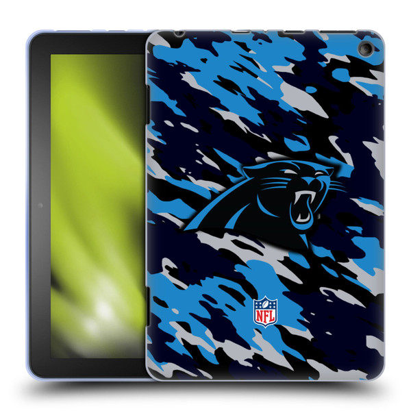 NFL Carolina Panthers Logo Camou Soft Gel Case for Amazon Fire HD 8/Fire HD 8 Plus 2020