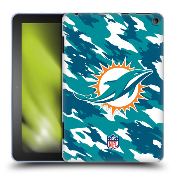 NFL Miami Dolphins Logo Camou Soft Gel Case for Amazon Fire HD 8/Fire HD 8 Plus 2020
