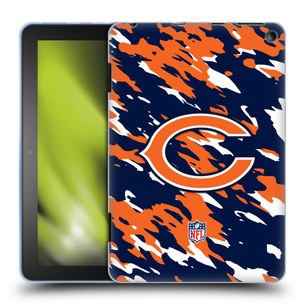 NFL Chicago Bears Logo Camou Soft Gel Case for Amazon Fire HD 8/Fire HD 8 Plus 2020