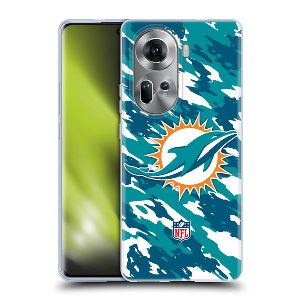 NFL Miami Dolphins Logo Camou Soft Gel Case for OPPO Reno11