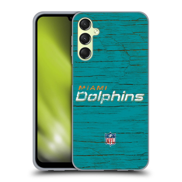 NFL Miami Dolphins Logo Distressed Look Soft Gel Case for Samsung Galaxy A24 4G / M34 5G