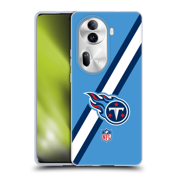 NFL Tennessee Titans Logo Stripes Soft Gel Case for OPPO Reno11 Pro