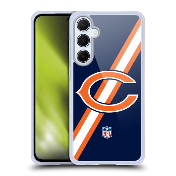 NFL Chicago Bears Logo Stripes Soft Gel Case for Samsung Galaxy A55 5G