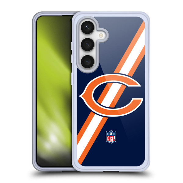 NFL Chicago Bears Logo Stripes Soft Gel Case for Samsung Galaxy S24 5G