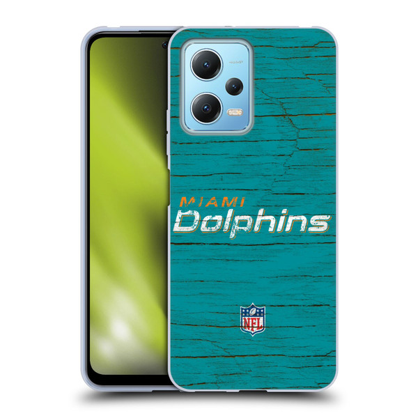 NFL Miami Dolphins Logo Distressed Look Soft Gel Case for Xiaomi Redmi Note 12 5G