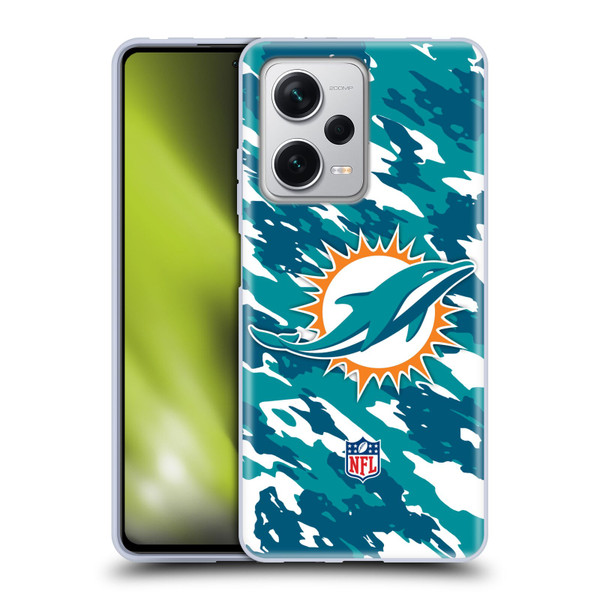 NFL Miami Dolphins Logo Camou Soft Gel Case for Xiaomi Redmi Note 12 Pro+ 5G