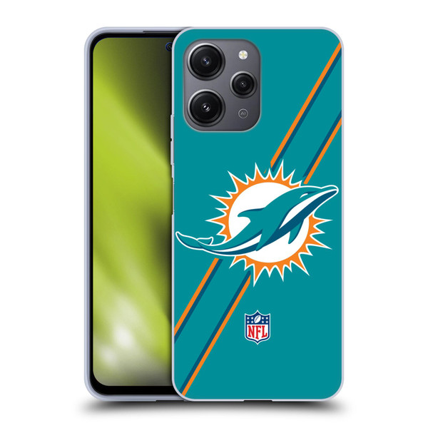 NFL Miami Dolphins Logo Stripes Soft Gel Case for Xiaomi Redmi 12