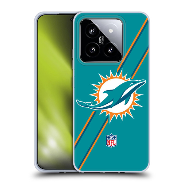 NFL Miami Dolphins Logo Stripes Soft Gel Case for Xiaomi 14