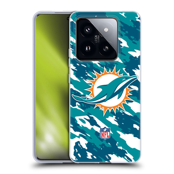 NFL Miami Dolphins Logo Camou Soft Gel Case for Xiaomi 14 Pro