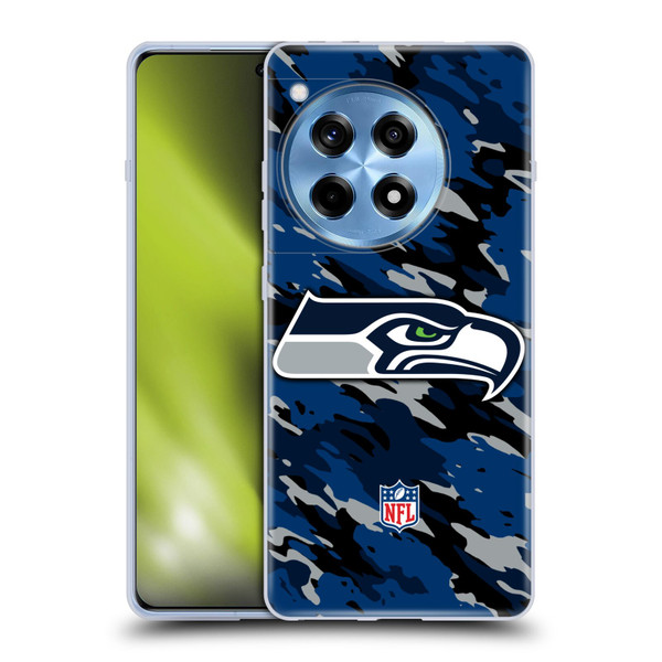 NFL Seattle Seahawks Logo Camou Soft Gel Case for OnePlus 12R