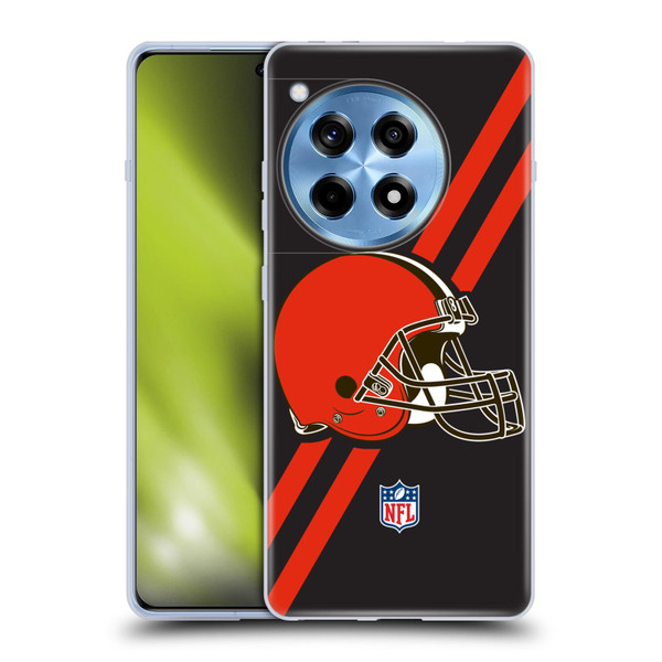 NFL Cleveland Browns Logo Stripes Soft Gel Case for OnePlus 12R