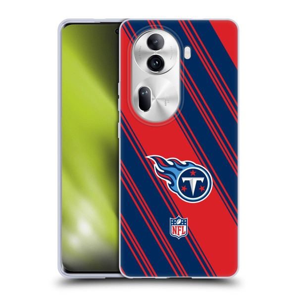 NFL Tennessee Titans Artwork Stripes Soft Gel Case for OPPO Reno11 Pro