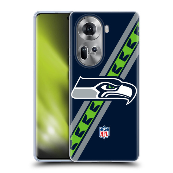 NFL Seattle Seahawks Logo Stripes Soft Gel Case for OPPO Reno11