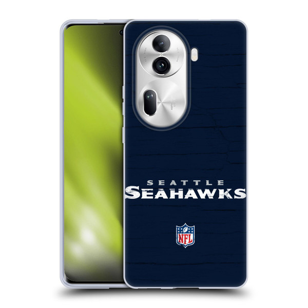 NFL Seattle Seahawks Logo Distressed Look Soft Gel Case for OPPO Reno11 Pro