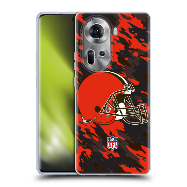 NFL Cleveland Browns Logo Camou Soft Gel Case for OPPO Reno11